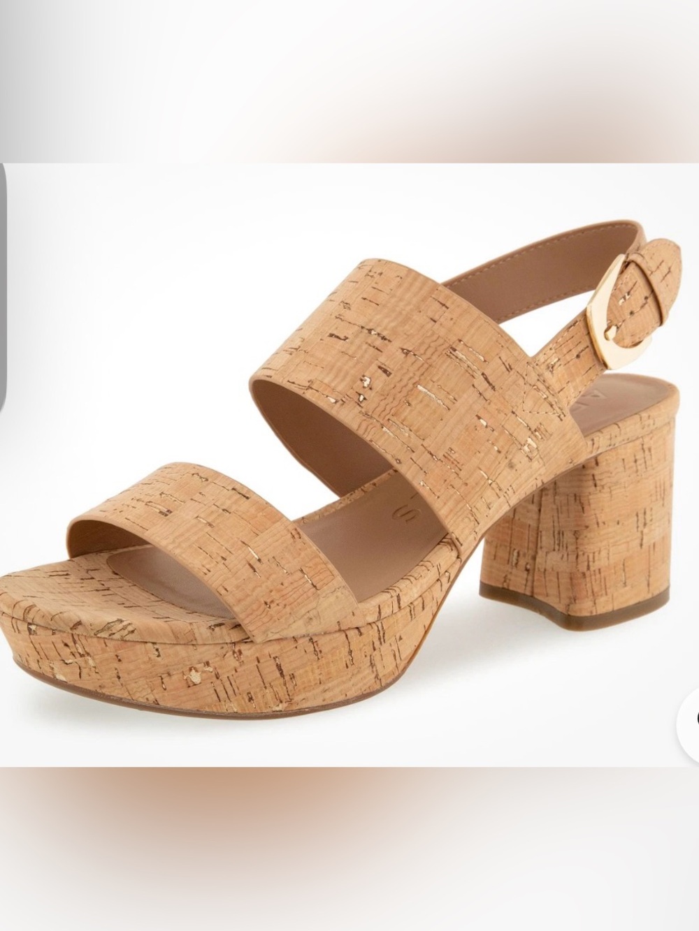 New with Tags Aerosoles Women's CAMILIA Heeled Sandal, CORK/GOLD FLECK Size 9